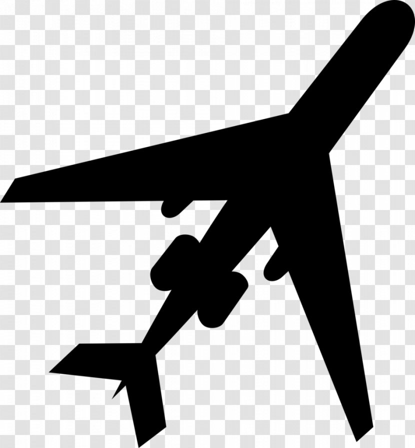 Airplane Silhouette Clip Art - Black And White - Paper Plane Transparent PNG