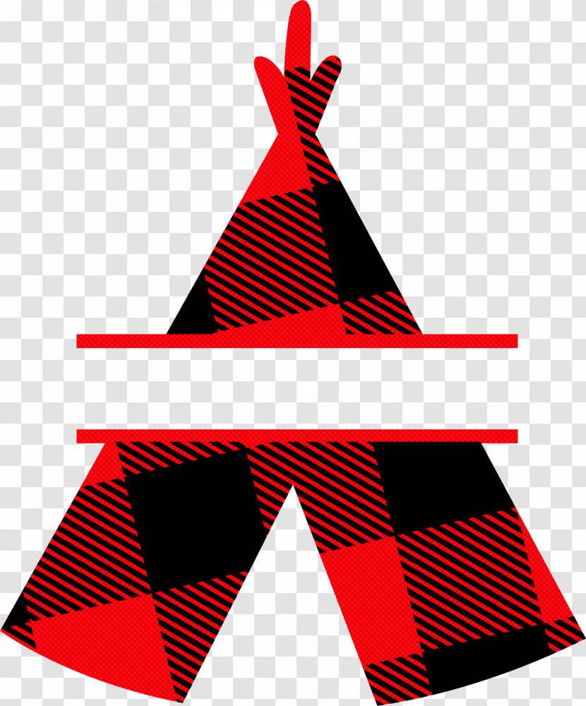 Red Font Plaid Triangle Transparent PNG
