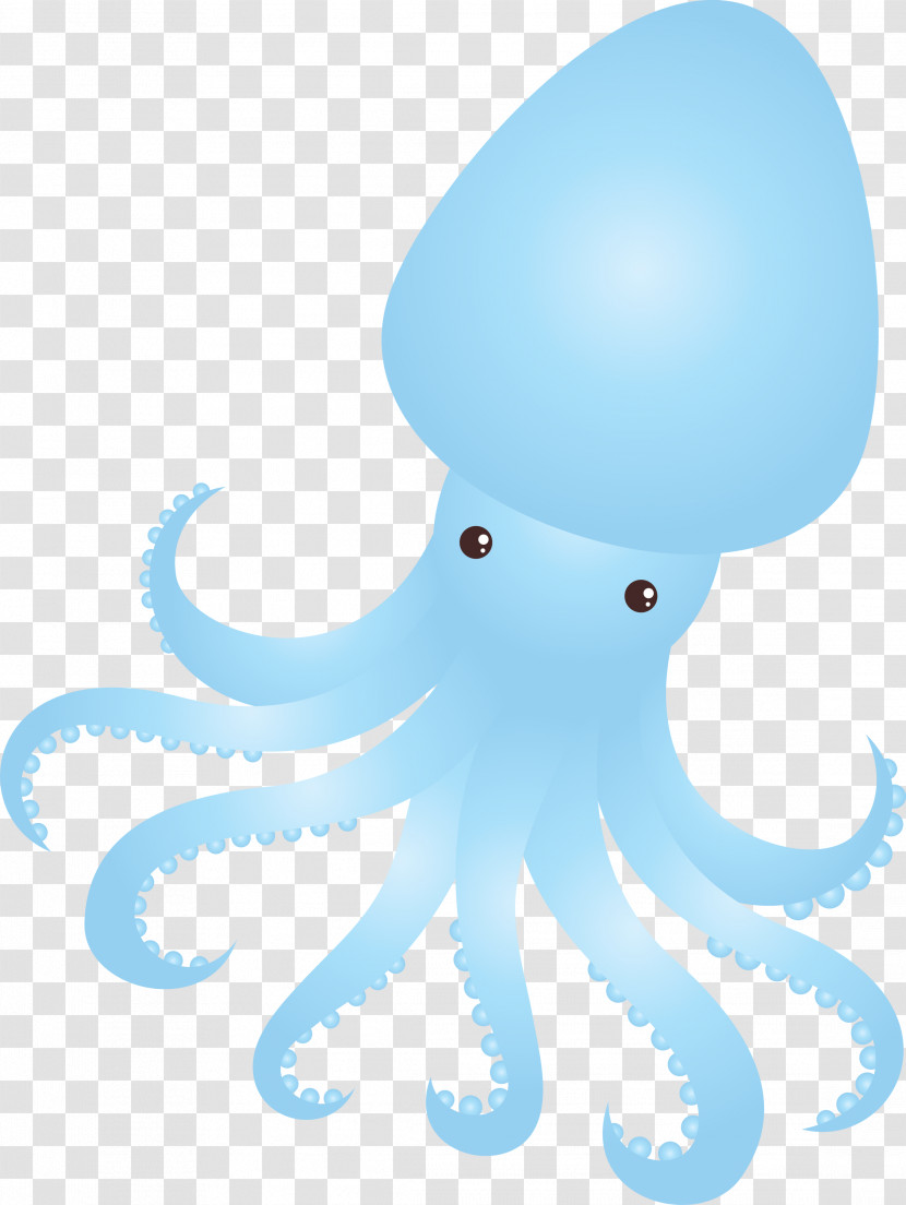 Octopus Giant Pacific Octopus Octopus Blue Cartoon Transparent PNG