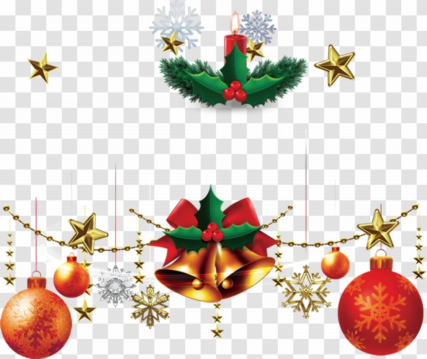 Christmas Decoration - Ornament - Bell Hanging On Colorful Balloons Single Candle Pattern Transparent PNG