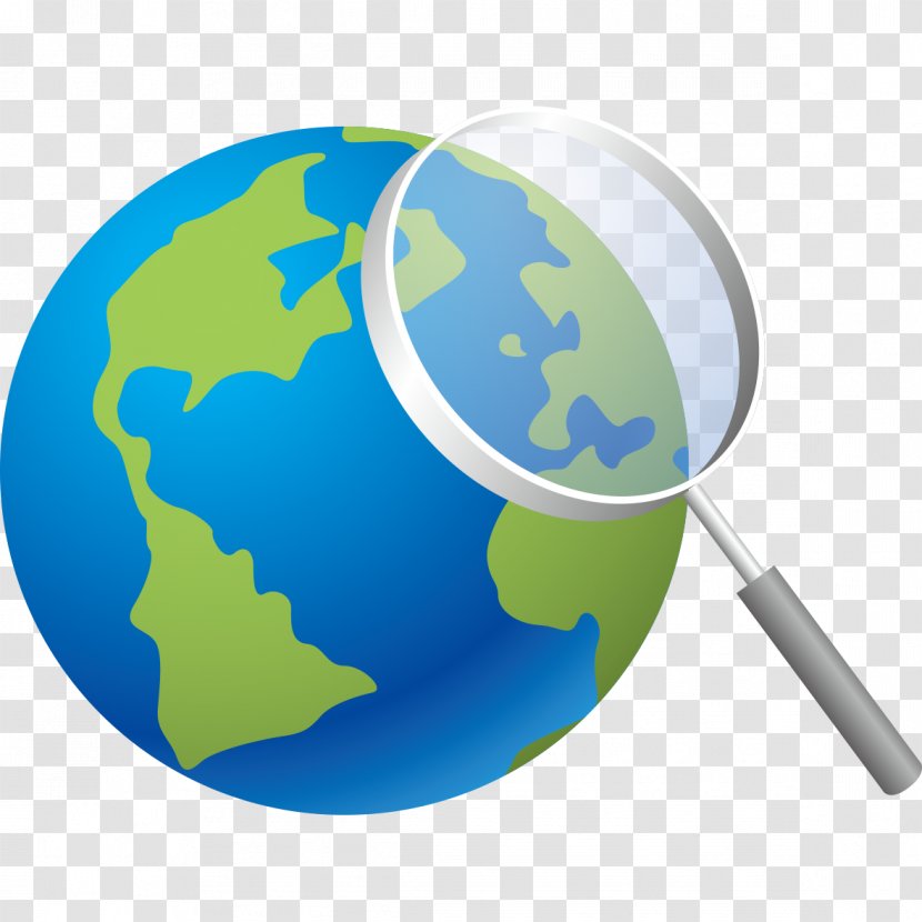 Earth Magnifying Glass - World - Blue And Transparent PNG
