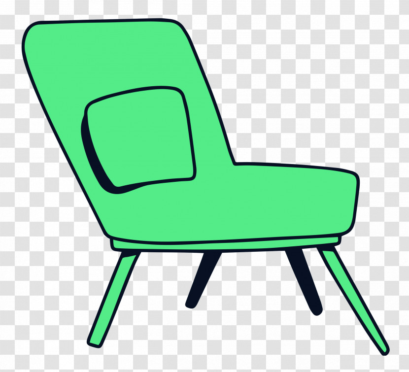 Chair Garden Furniture Furniture Green Line Transparent PNG