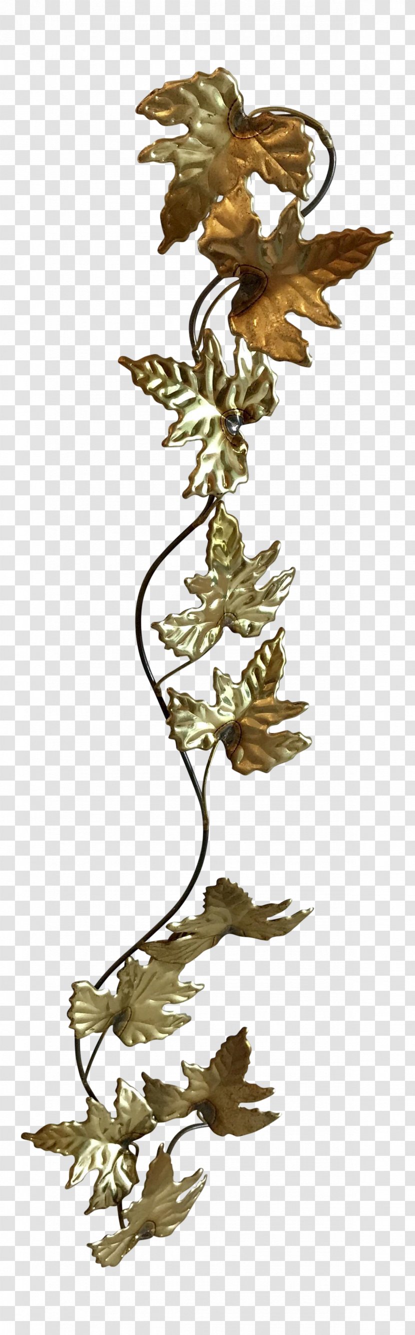 Twig Bird Illustration Plant Stem Leaf - Painted Gold Wallpaper Transparent PNG
