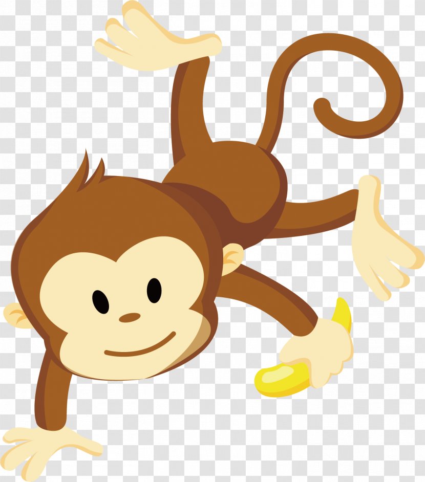 Monkey Clip Art - Cartoon - Banana Vector Transparent PNG