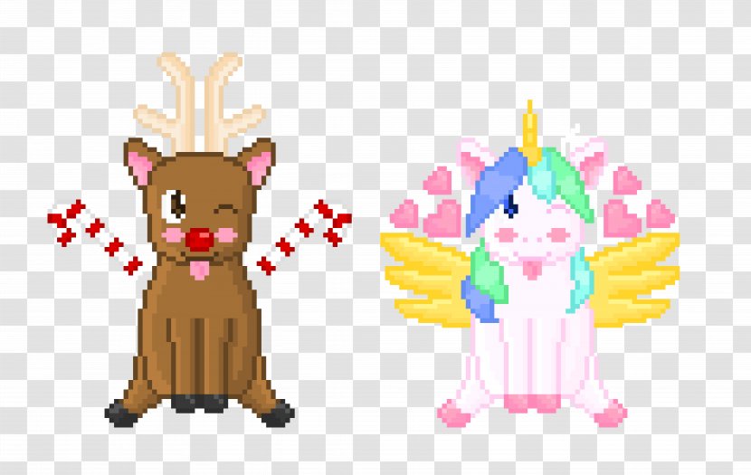 Reindeer Pixel Art Unicorn Clip Easter Bunny - Rabbit Transparent PNG