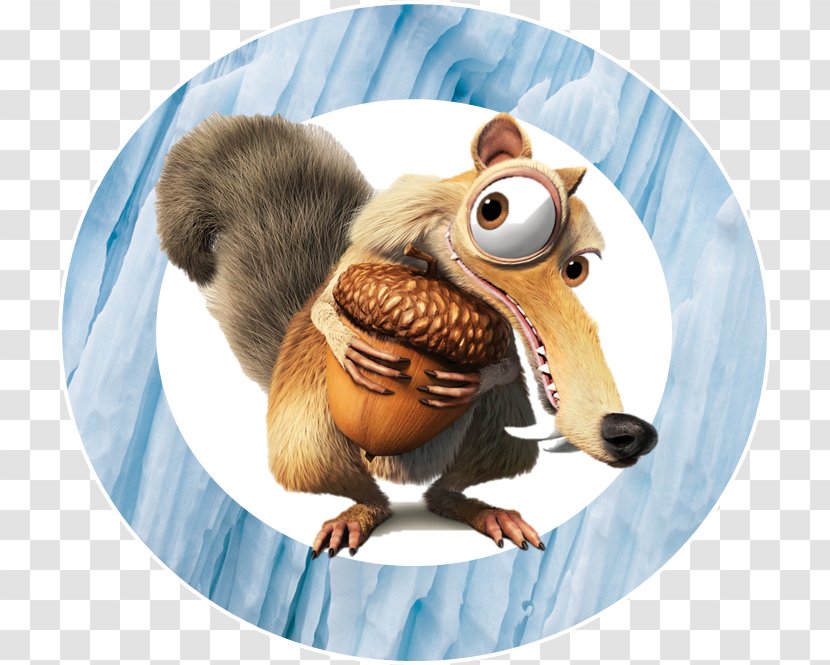 Scrat Sid Squirrel Ice Age Diego - Plate - Animated Film Transparent PNG