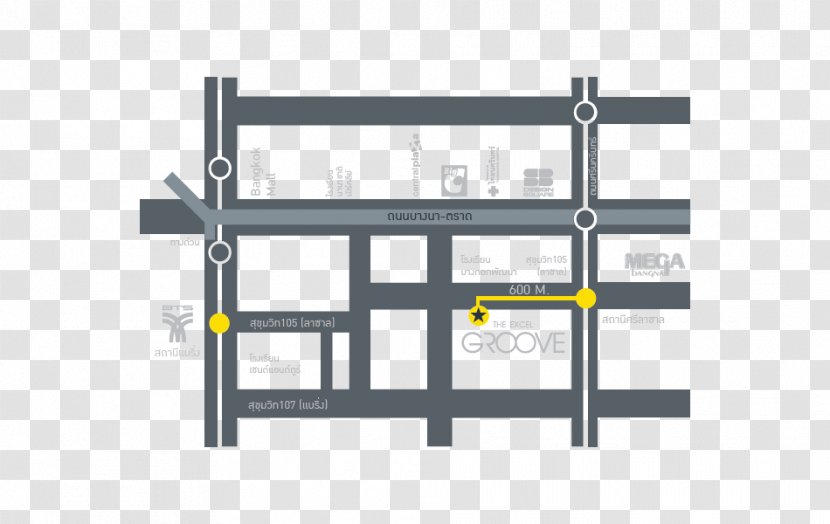 The Excel Groove Lasalle Road ซอย ลาซาล Navy 1 Alley Business - Building - Map Thailand Transparent PNG