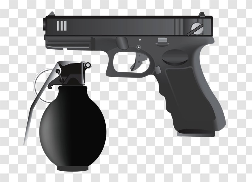 Glock 9×19mm Parabellum Semi-automatic Pistol Handgun - Black - Grenades Transparent PNG