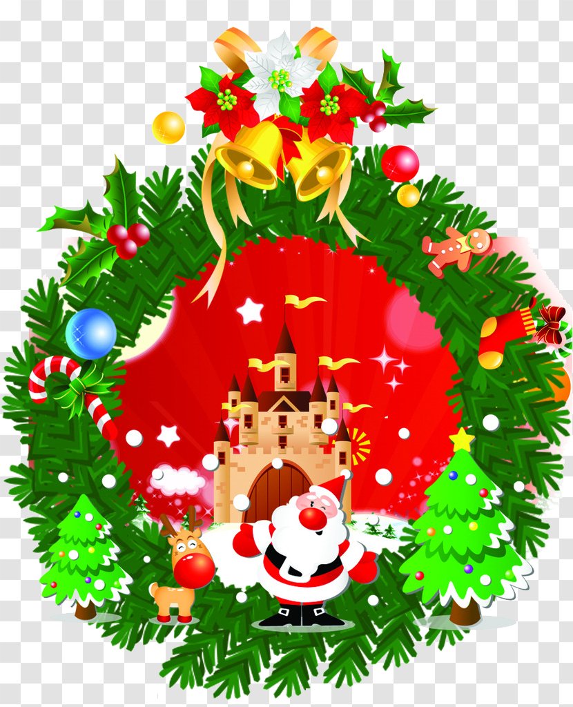 Christmas Tree Santa Claus Ornament Garland - Leaf - Creative Transparent PNG