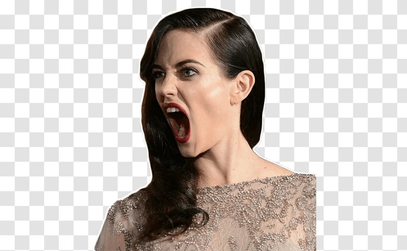 Eva Green Telegram Sticker Set .eu - Jaw - Facial Expression Transparent PNG