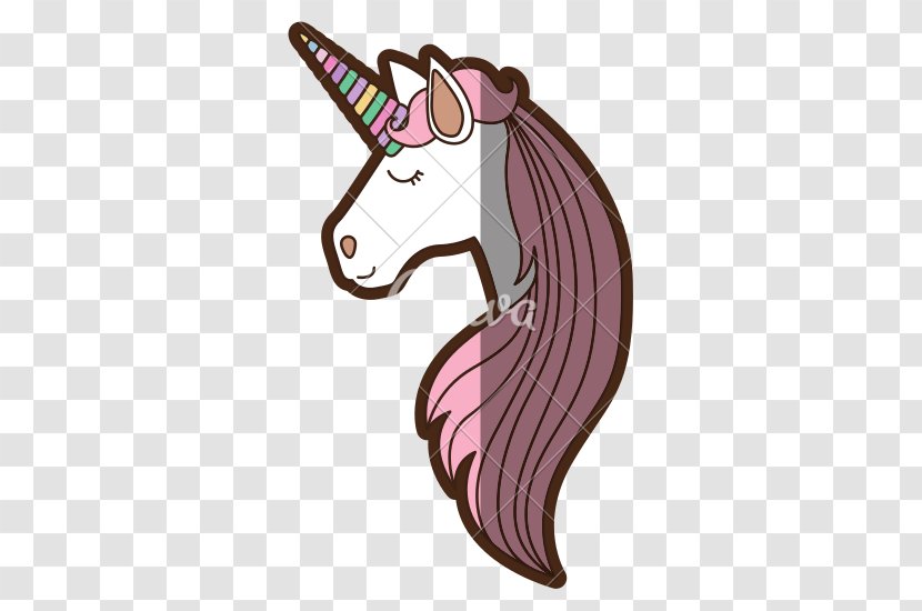 Unicorn - Head - Purple Transparent PNG