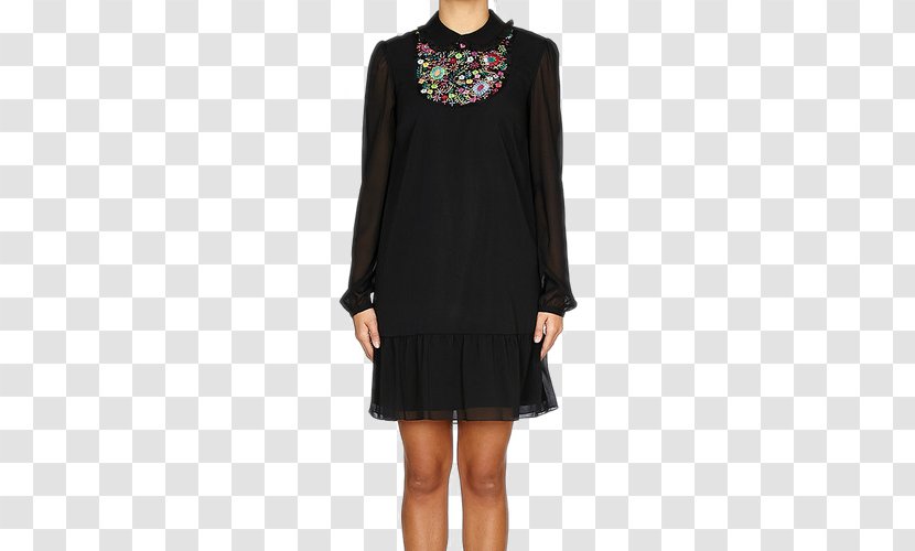 Little Black Dress Coat Sleeve Embellishment - Neck - Flowers Dotted Transparent PNG