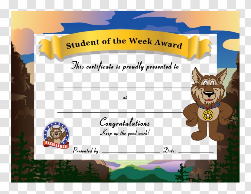 Student Academic Certificate School Template Teacher Award - Yearbook Transparent PNG