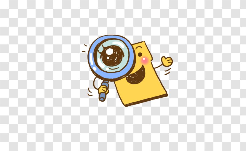 Magnifying Glass Cartoon Illustration - Information - Books And Transparent PNG