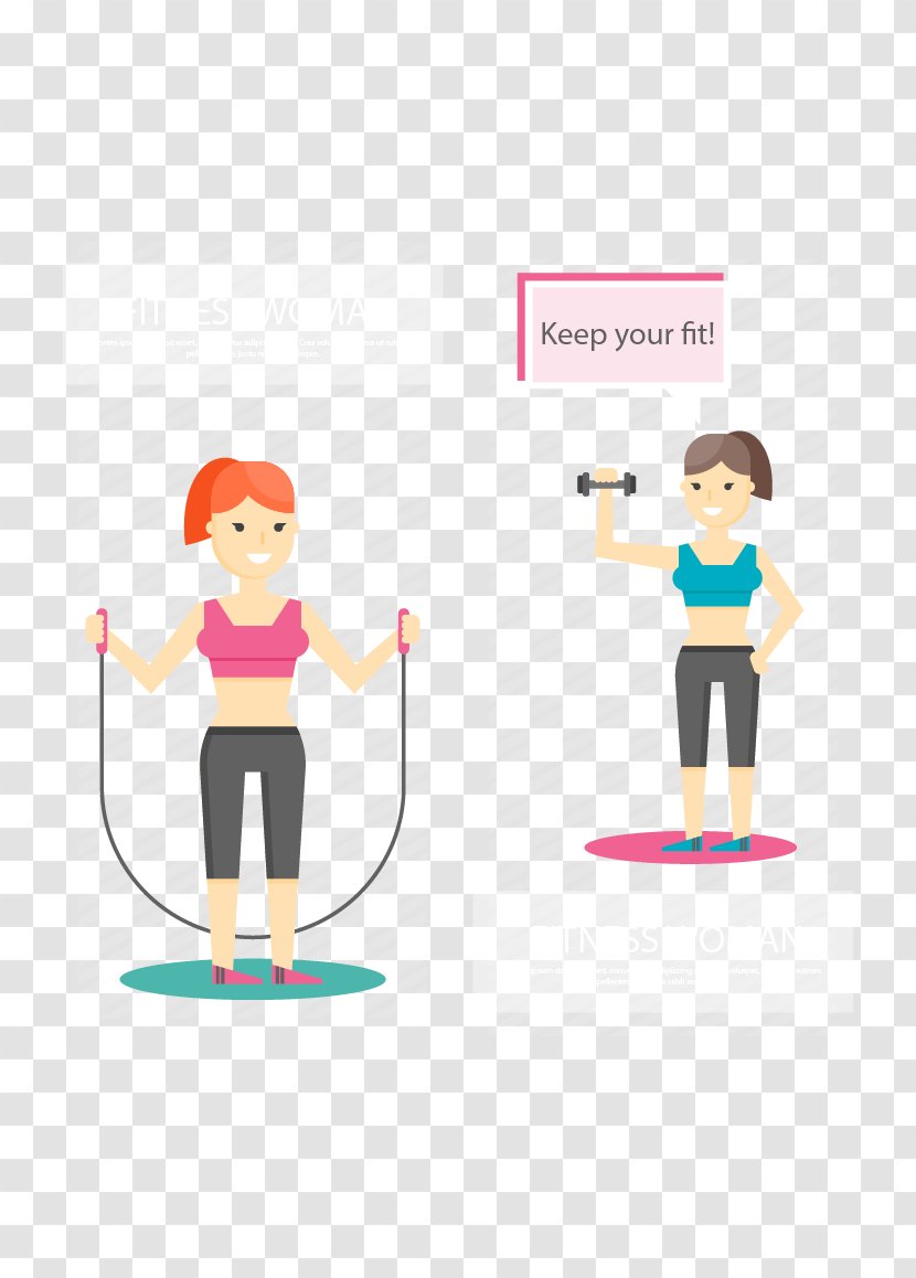 Physical Exercise Skipping Rope Illustration - Dumbbell - Fitness Woman Transparent PNG