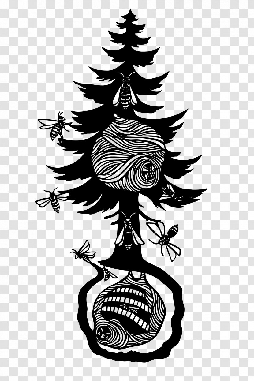 Visual Arts Drawing Tree - Pine Family - Wasp Transparent PNG