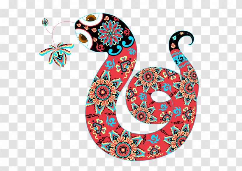 Snake Chinese New Year Zodiac Illustration - Motif - Decorative Patterns Transparent PNG