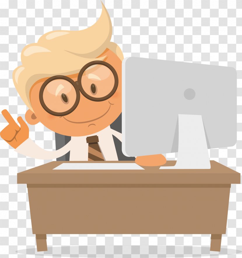 Computer Repair Technician Cartoon - Installation - Boss Transparent PNG