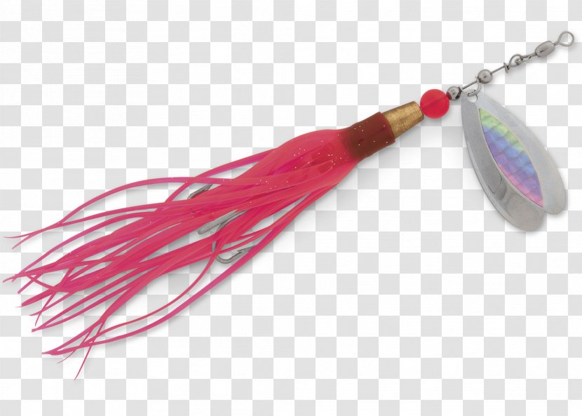 Spinnerbait Spoon Lure Pink M Feather - Fishing Bait Transparent PNG