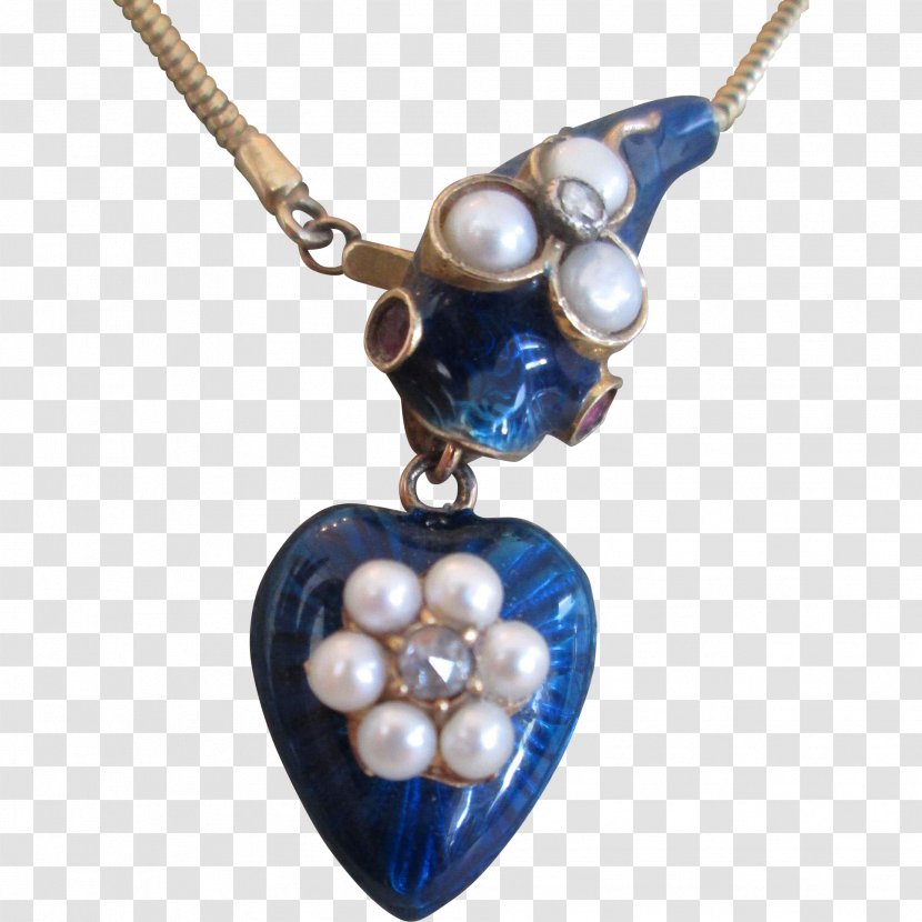 Pearl Locket Cobalt Blue Necklace Bead - Jewellery Transparent PNG
