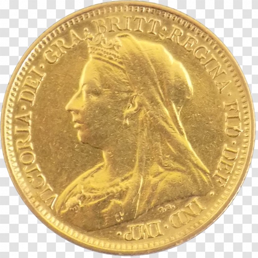 Gold Coin Quarter Sovereign - Metal Transparent PNG