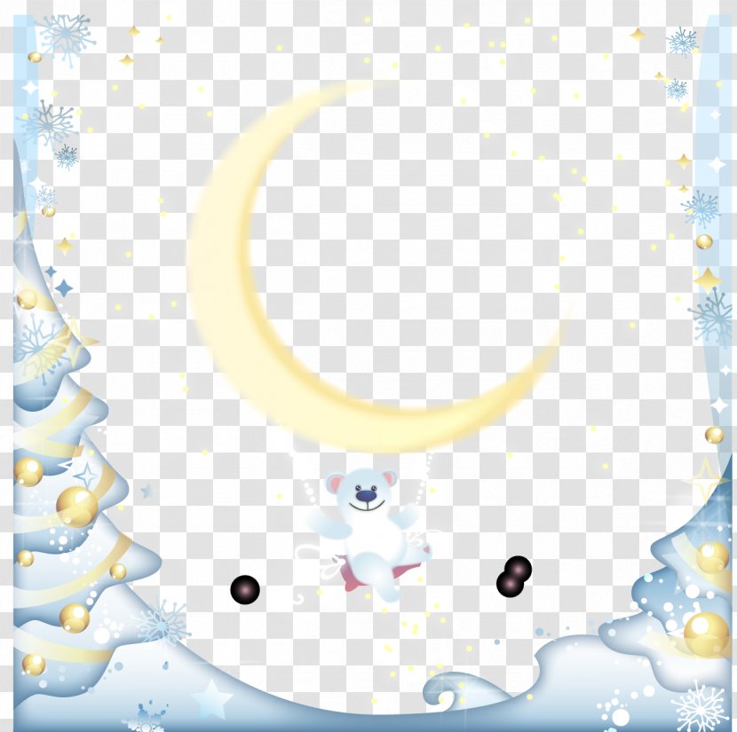 Snow - Silhouette - Bear On The Moon Transparent PNG
