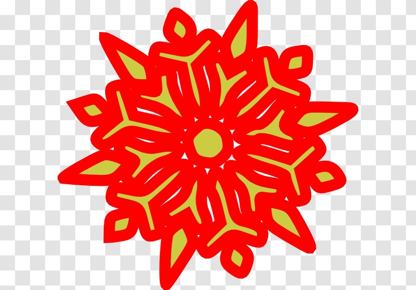 Snowflake Red Green Color Clip Art - Chrysanths - Cliparts Transparent PNG