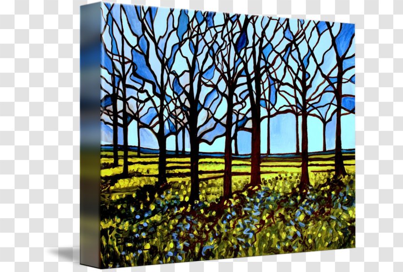 Window Stained Glass Branch - Canvas Print Transparent PNG
