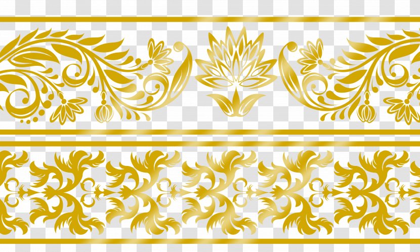 Visual Arts Download Clip Art - Postscript - Gold Lace Border Pattern Material Transparent PNG