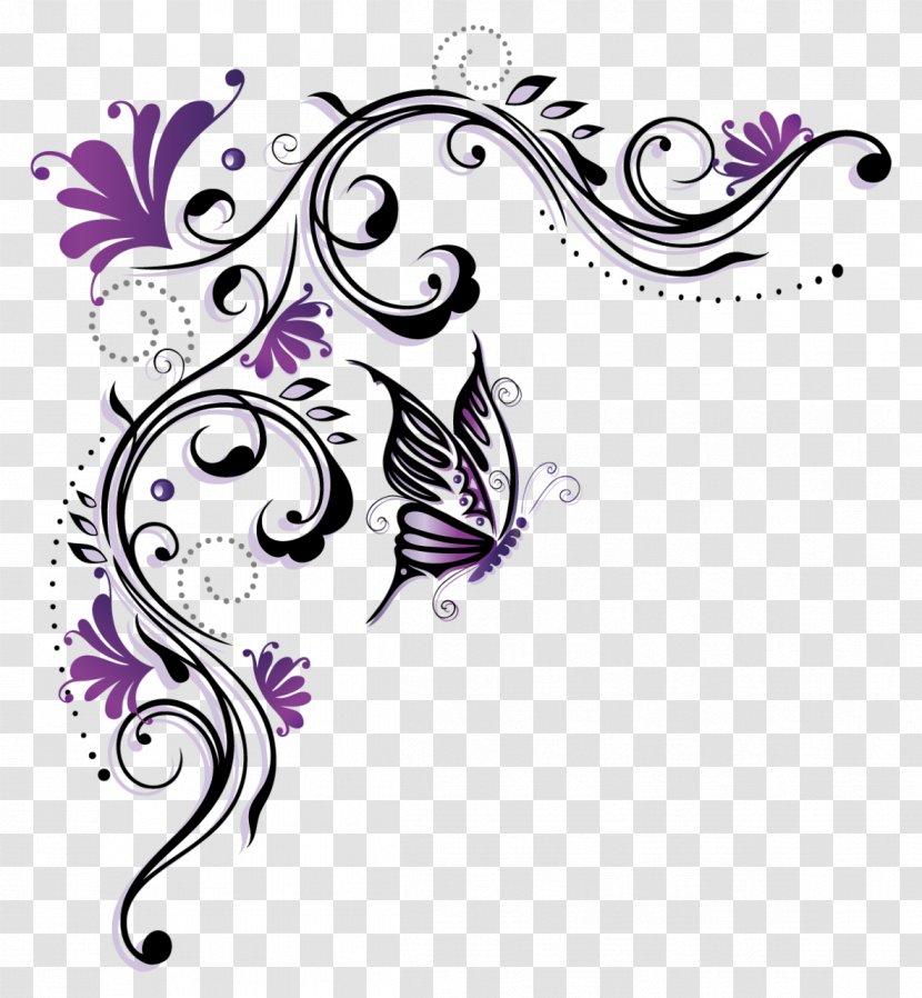 Butterfly Violet Purple Clip Art - Royaltyfree - Swirls Transparent PNG