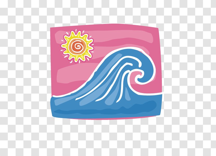 Beach Wind Wave Cartoon - Pink - Waves Transparent PNG