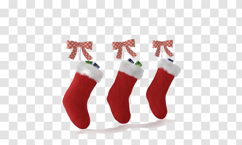 Christmas Stocking Santa Claus Decoration - Santa's Socks Transparent PNG