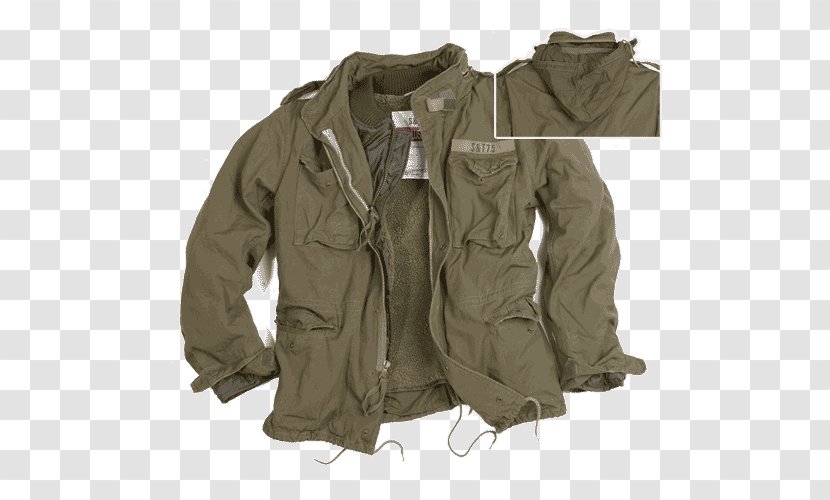 M-1965 Field Jacket Military Surplus Olive - Uniform Transparent PNG