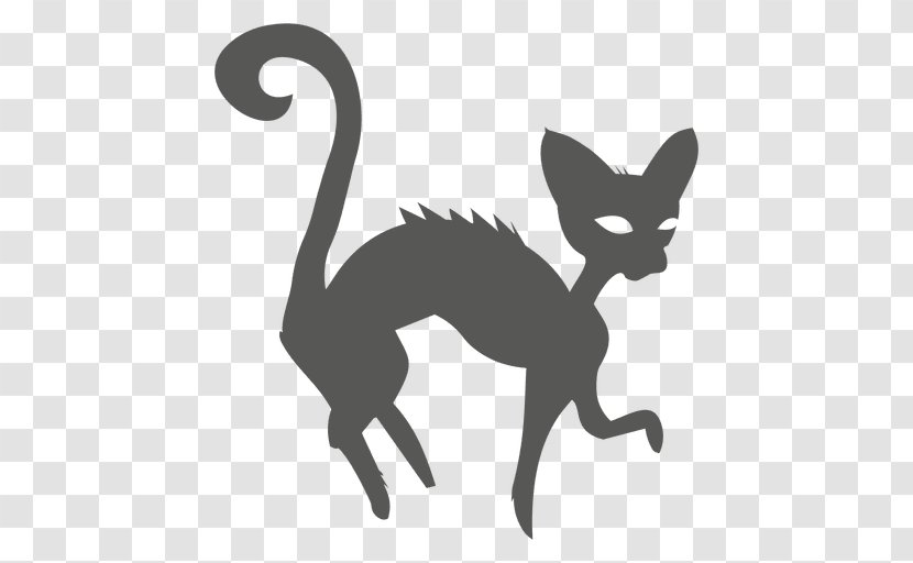 Halloween Whiskers Silhouette Kitten Clip Art - Small To Medium Sized Cats - Ff Transparent PNG
