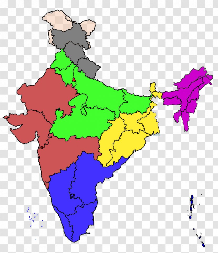 States And Territories Of India Map - Fictional Character Transparent PNG