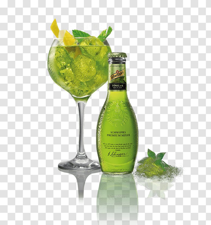 Gin And Tonic Water Matcha Cocktail Mojito - Schweppes Transparent PNG