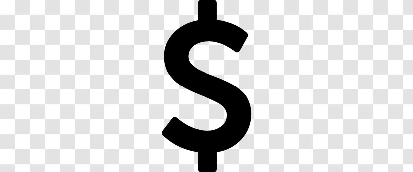 Dollar Sign Money Material Design Currency - Black And White - Text Transparent PNG