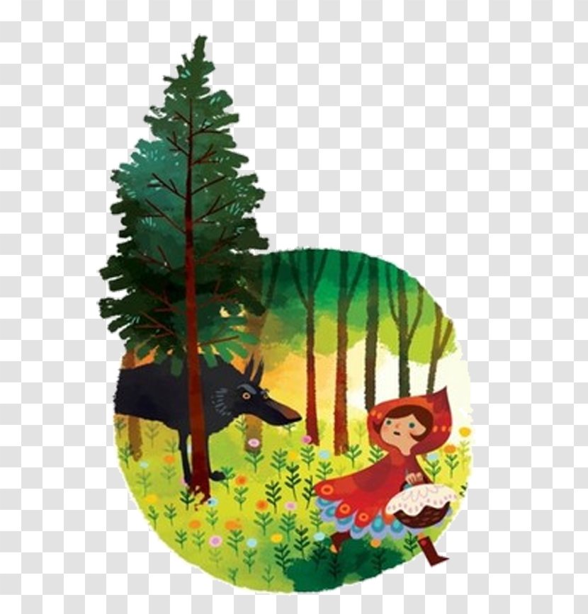 Big Bad Wolf Little Red Riding Hood Gray Illustration - Cartoon - And The Transparent PNG