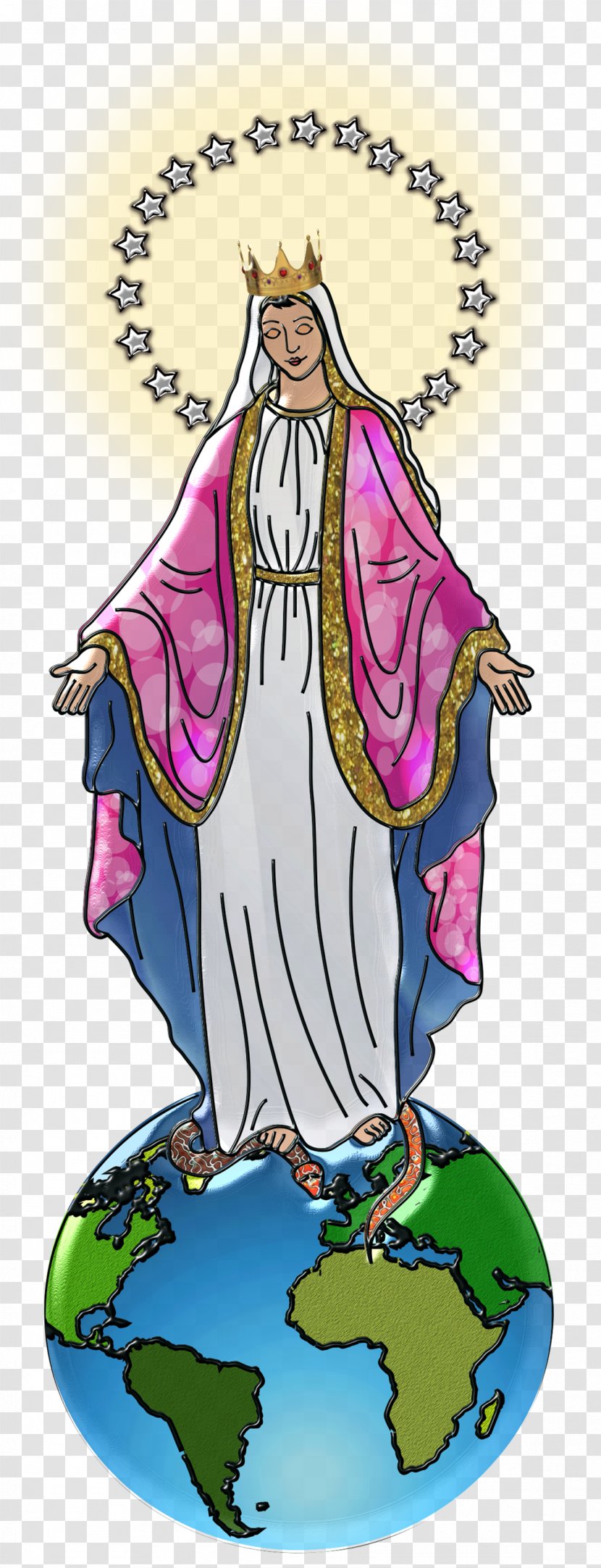 Immaculate Heart Of Mary Queen Heaven Ave Maria Holy Card - Fictional Character - Sacred Transparent PNG