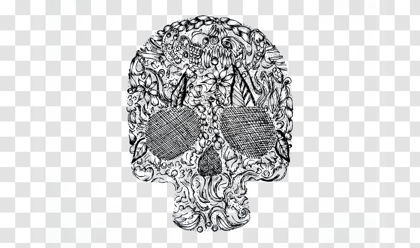 Drawing Skull Halloween - Art - Tattoo Transparent PNG