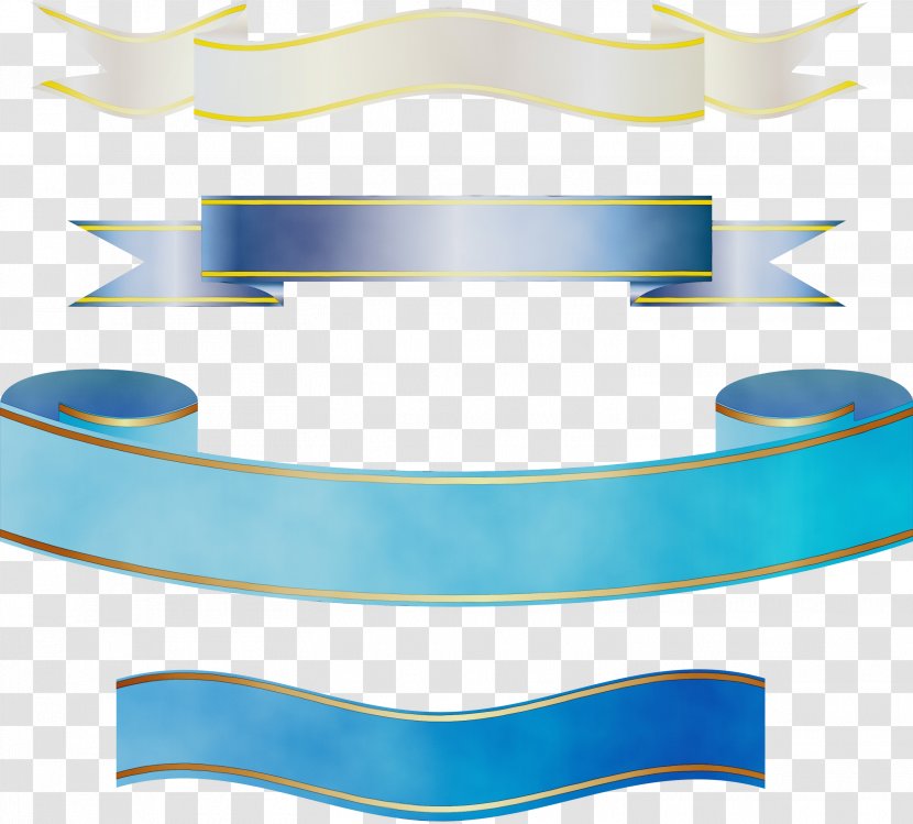 Blue Background Ribbon - School - Turquoise Transparent PNG