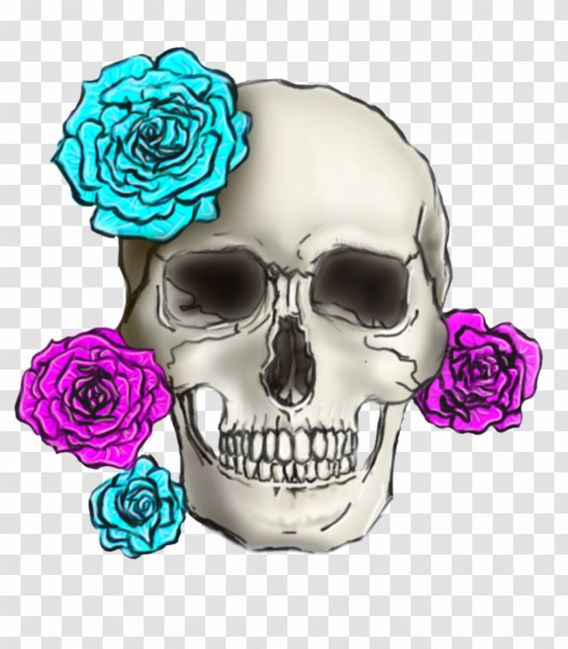 Skull Flower Font - Jaw - And Roses Transparent PNG