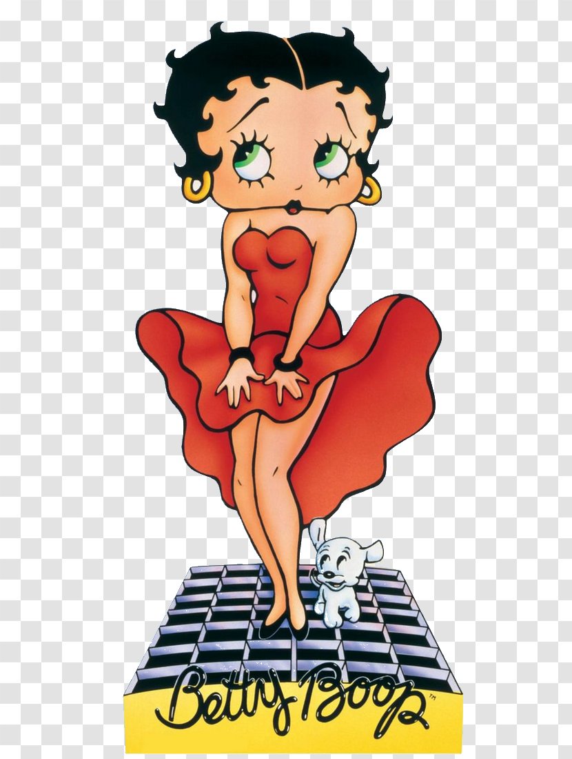 Betty Boop White Dress Of Marilyn Monroe Standee Image Cartoon - Silhouette - Vector Transparent PNG