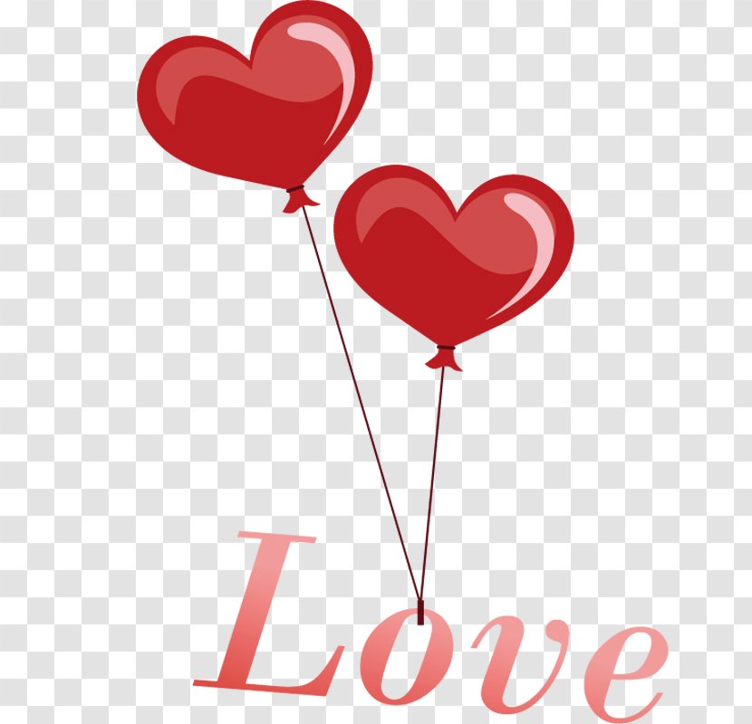 Heart Balloon Valentine's Day Download - Silhouette - Romantic LOVE Transparent PNG