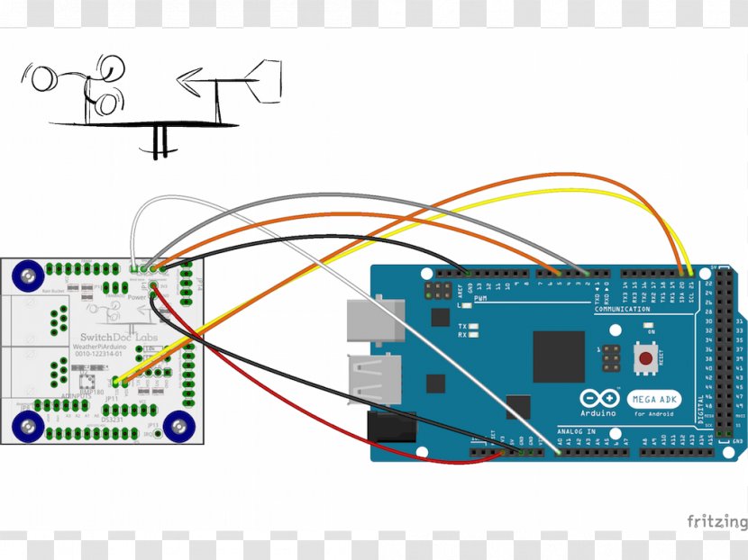 Arduino Light-emitting Diode Lead Breadboard Input/output - Anemometer Transparent PNG