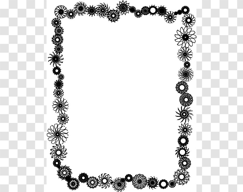Flower Black And White Clip Art - Chain - Picture Frame Cliparts Transparent PNG