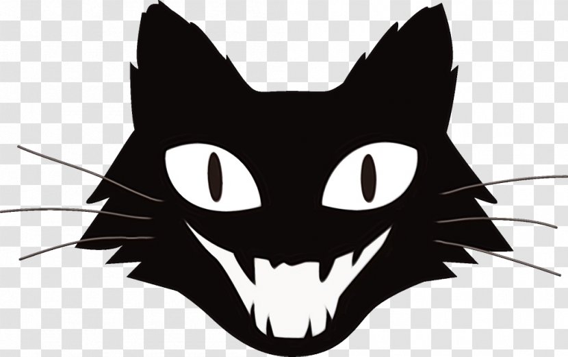 Whiskers Head Snout Cat - Wet Ink Transparent PNG