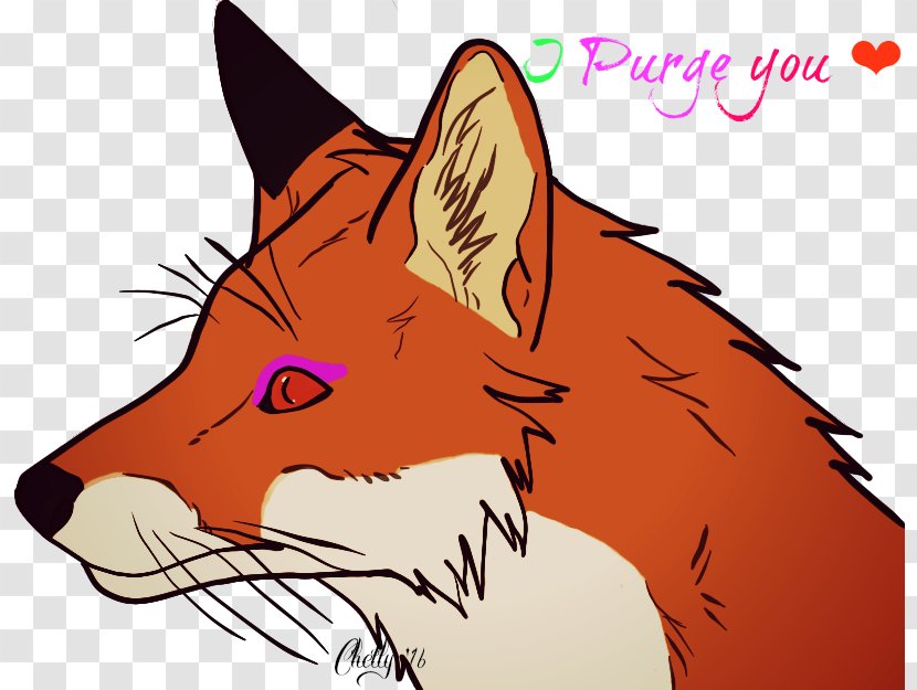 Whiskers Red Fox Cat Dog Snout - Heart Transparent PNG