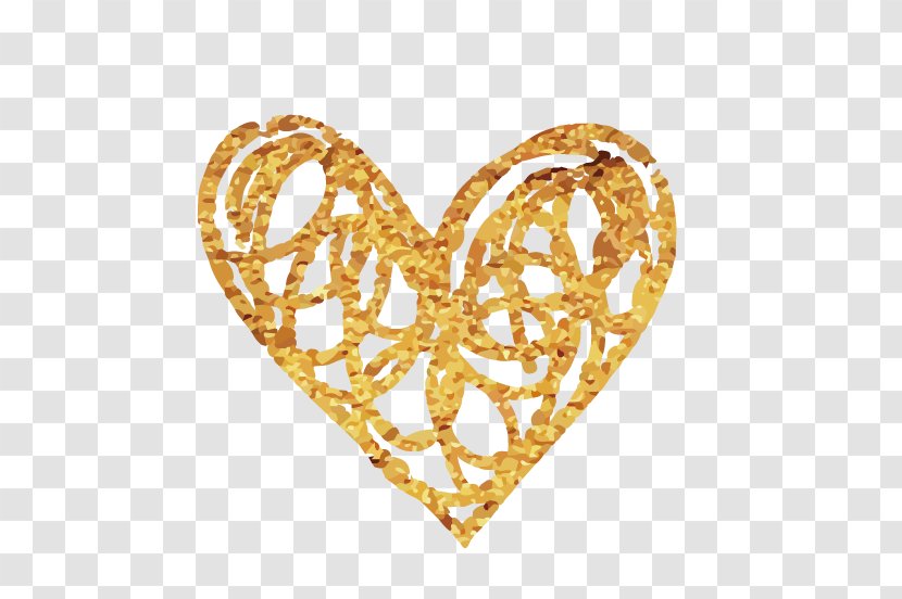 Heart - Gold Transparent PNG