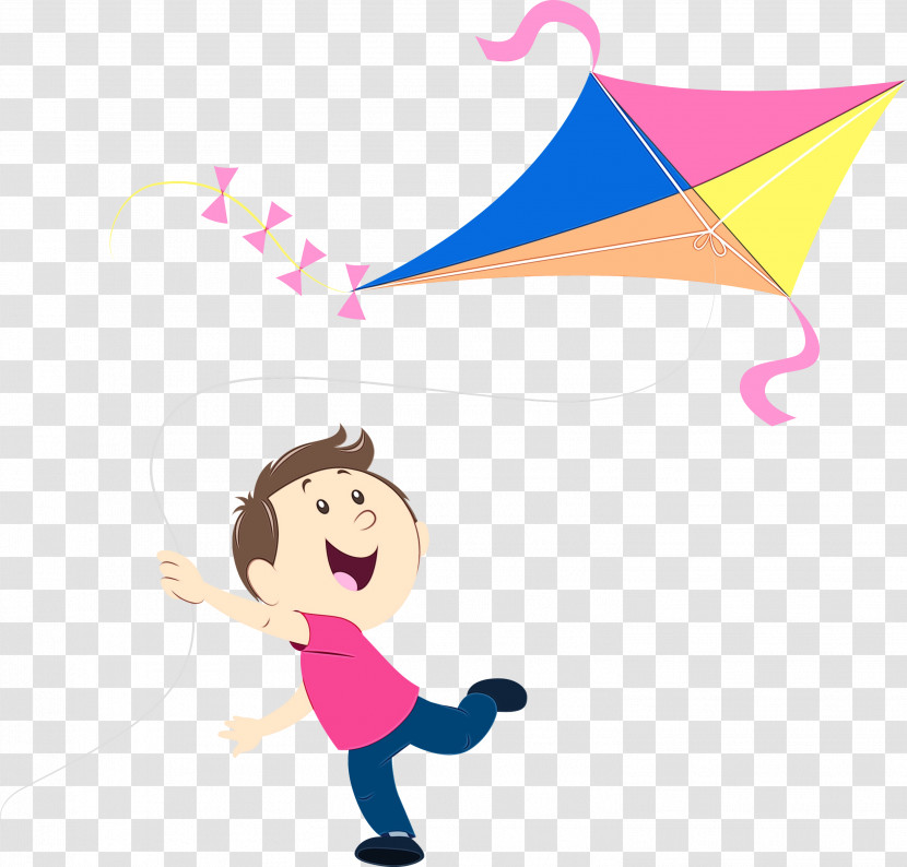 Cartoon Smile Kite Happy Gesture Transparent PNG